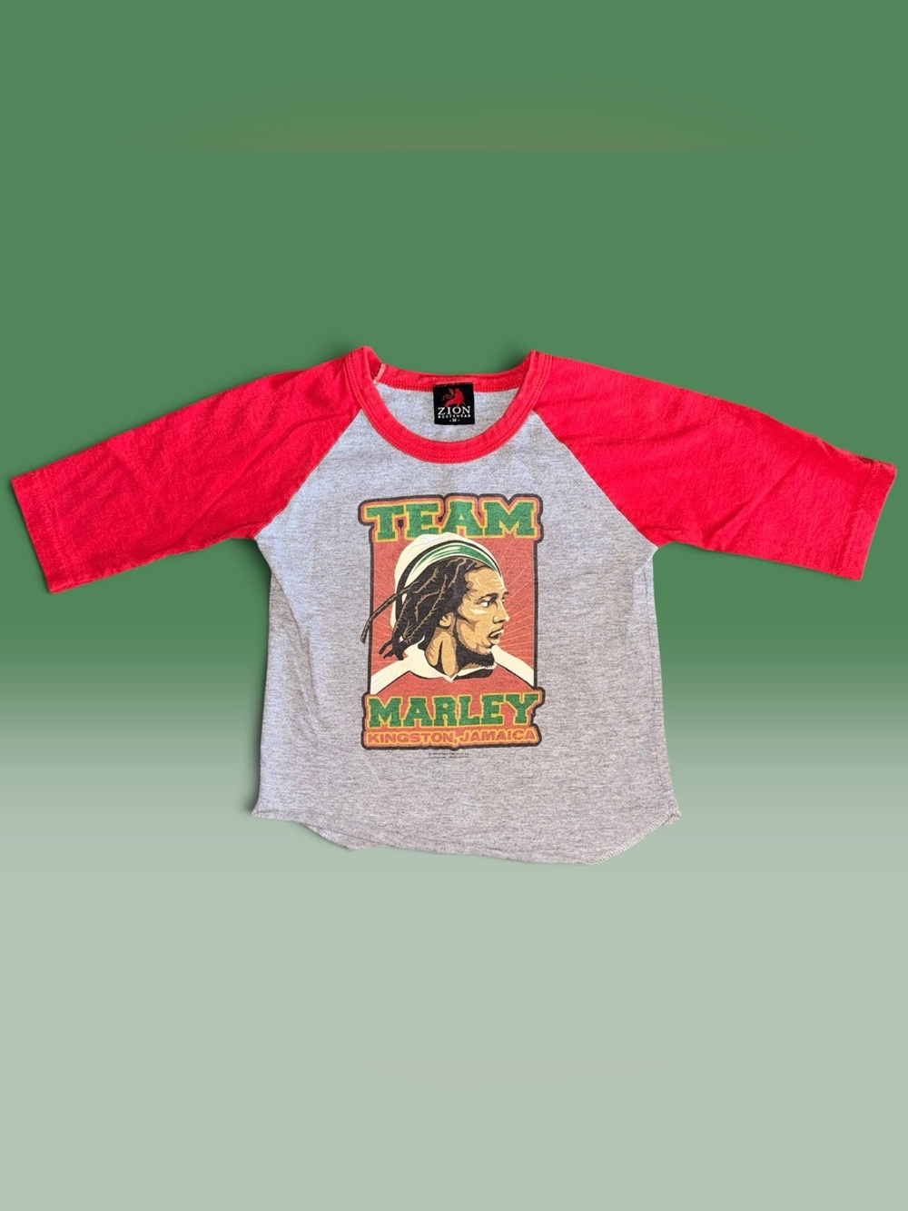 Vintage 2007 Youth Medium Bob Marley Zion Rootswear Raglan Baseball Shirt